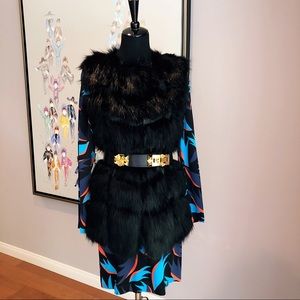 FAUX MINK FUR Black Vest in size Small NWT